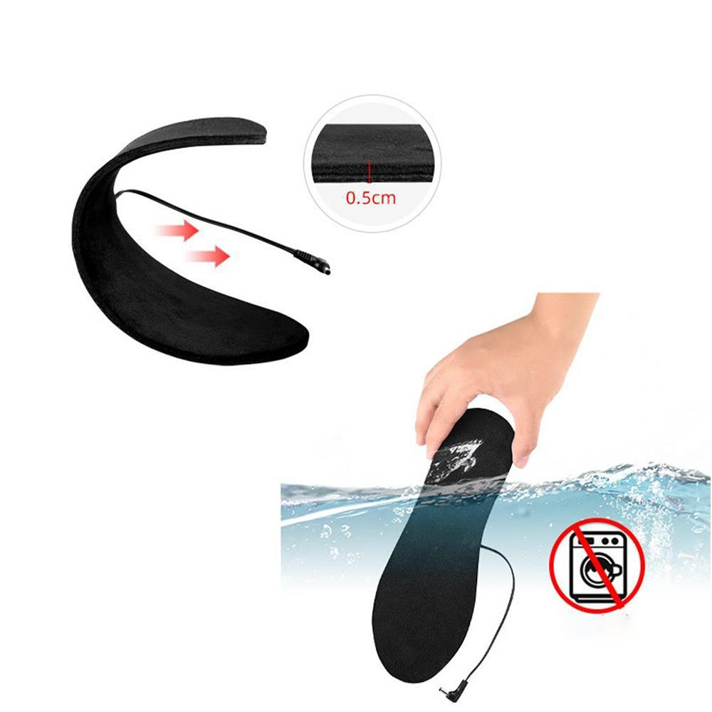 (1 Paar) Gr. 35-40 Beheizbare USB Schuhsohlen Einlegesohlen Fuss Wärmer - Schwarz