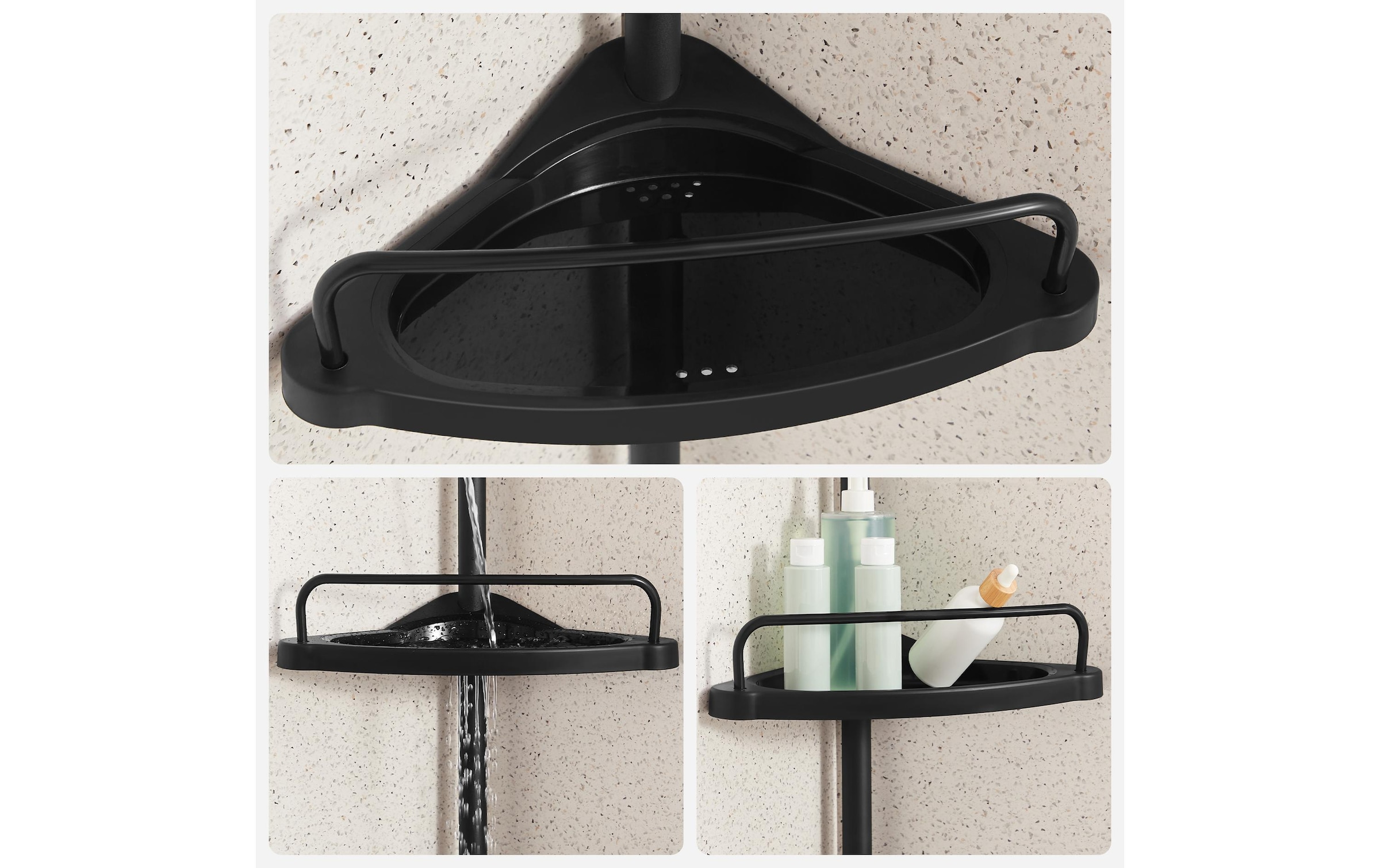 SONGMICS Badregal »85-305 cm Schwarz«
