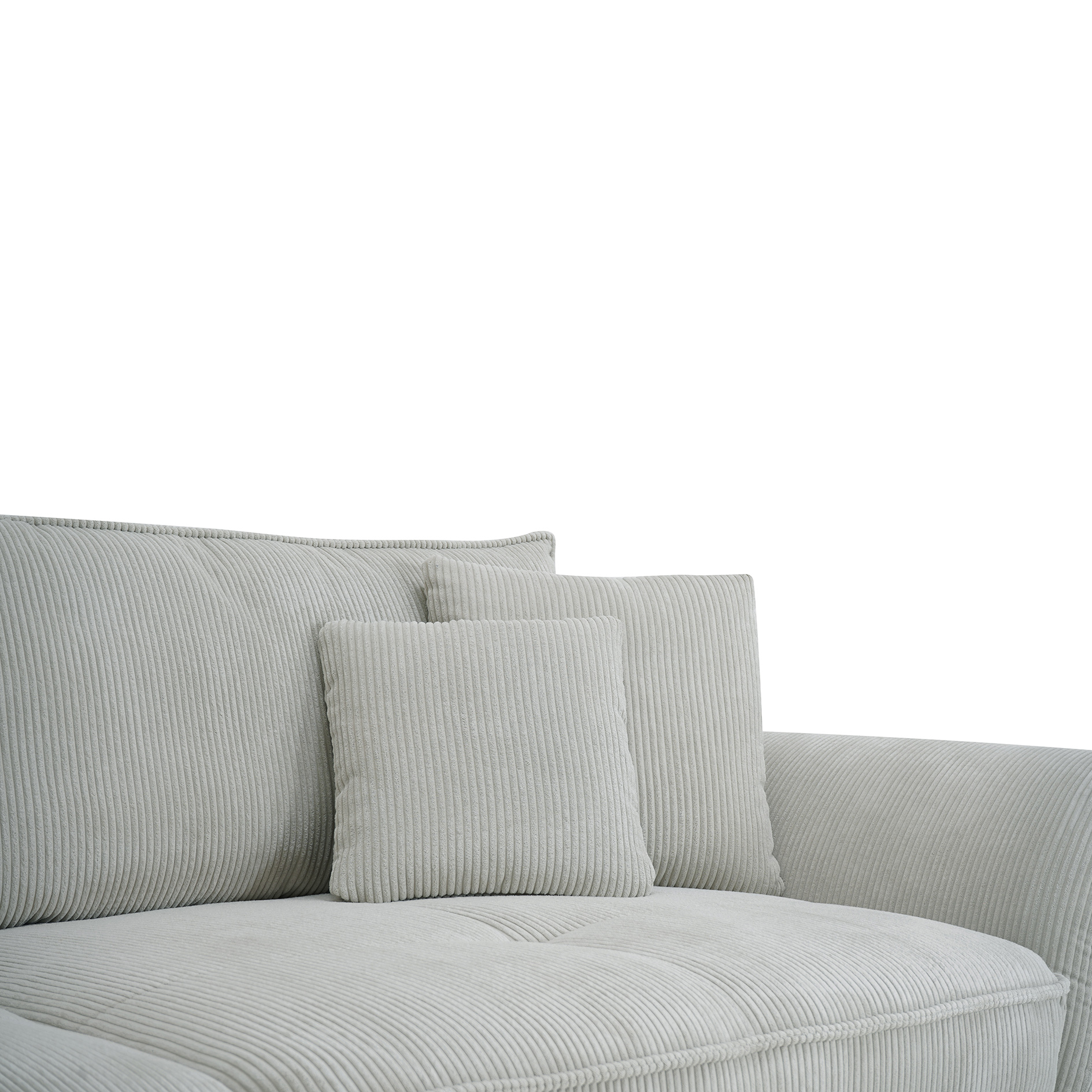 Big Sofa - silber - Cordstoff - mit Kissen