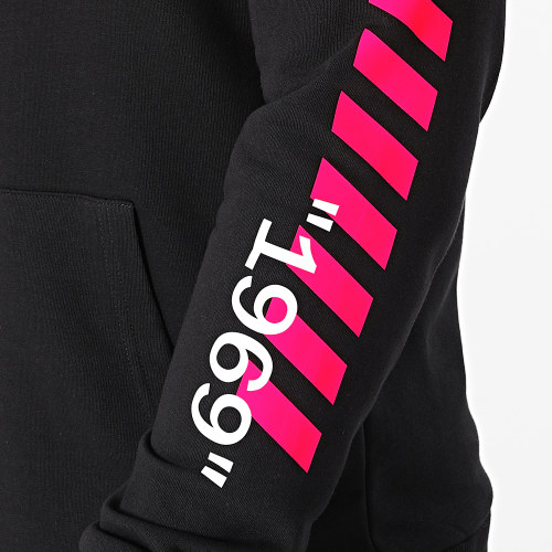 Sweat Capuche Admin 2 Noir Rose Fluo