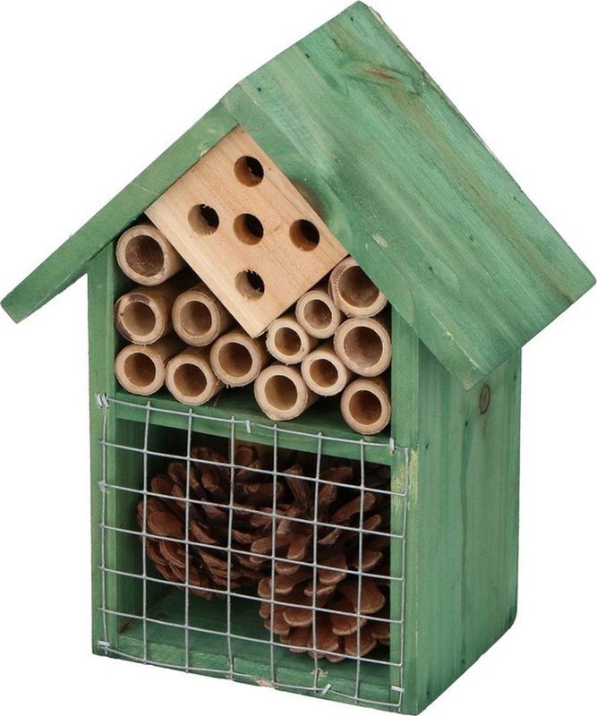 Insectenhotel - Groen - Hout - Voor Vlinders en Bijen