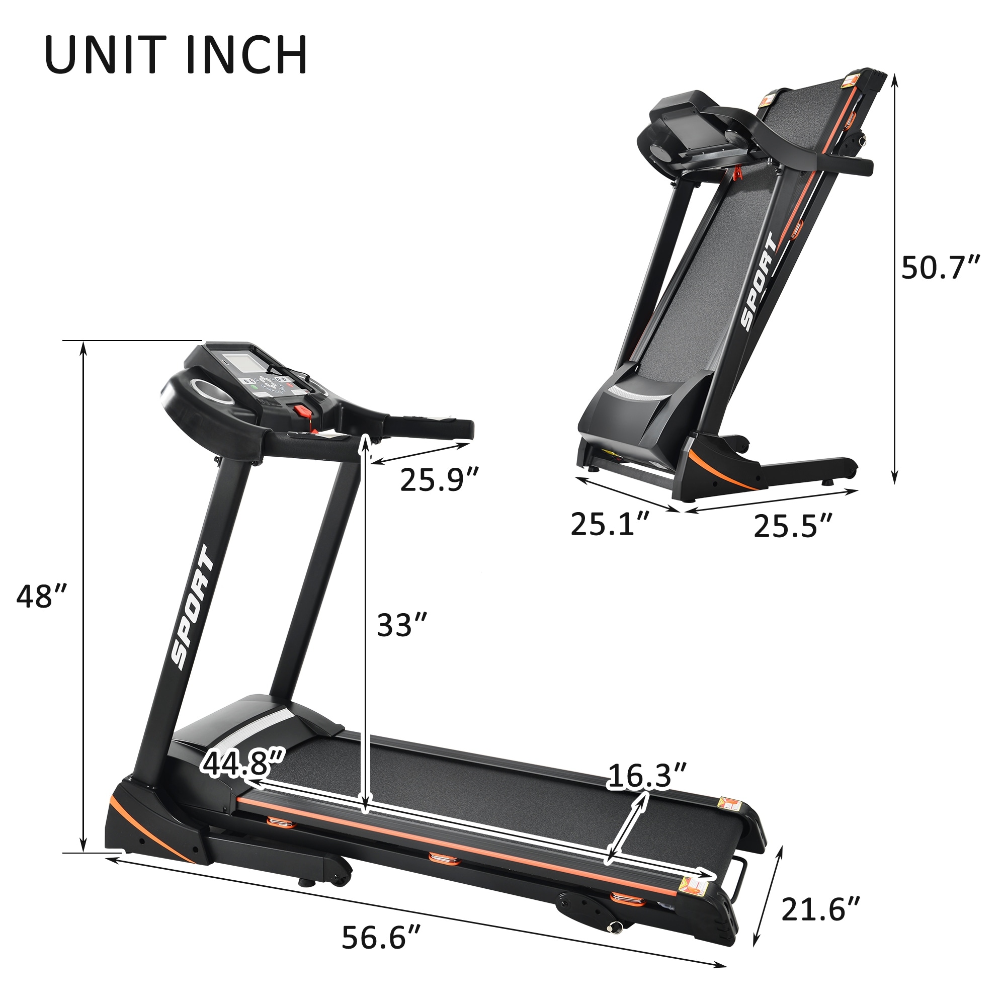 Esteira elétrica dobrável de 3,5 HP com inclinação média, motorizada, com tela LCD, para academia, suporta até 150 kg (330 lbs).