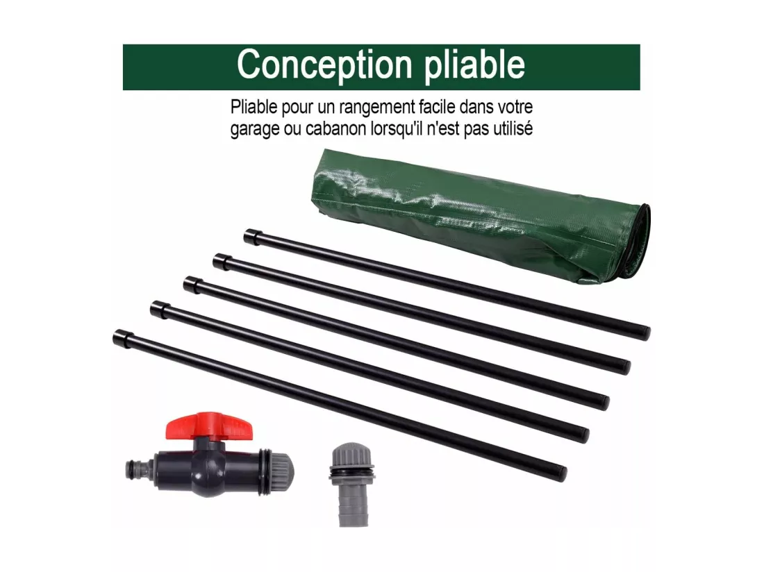 Réservoir Pliable Portatif 200L avec Le Récipient de Stockage d'eau de Filtre de Robinet, Réservoir Pliable Portatif 60x72CM Idéal pour l'Arrosage des Plantes de Jardin