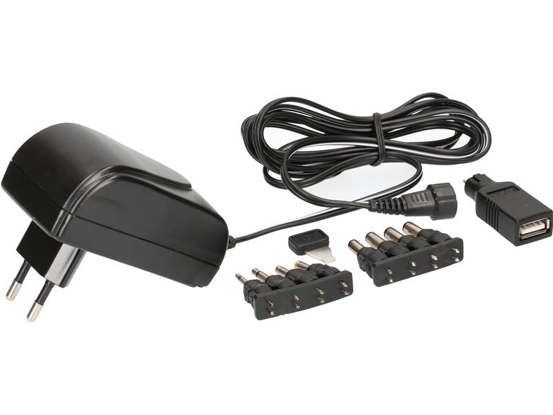 Max Hauri Steckernetzteil Universal 18 W, 3 - 12 V, 1500 mA Universal-Steckernetzgerät mit 9 verschiedenen Anschlusssteckern