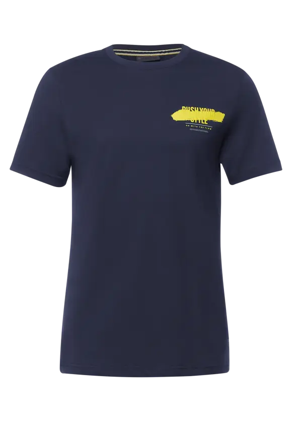 T-Shirt mit Wordingprint - deep navy blue