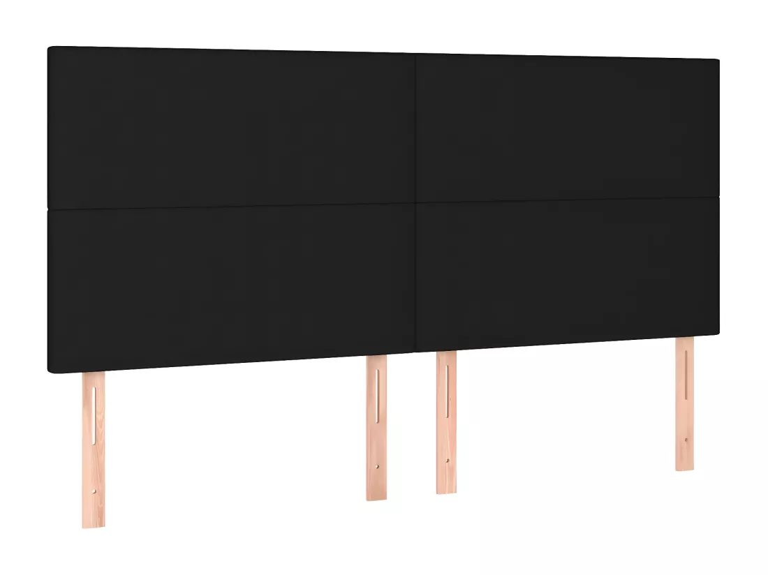 Sommier tapissier et matelas et LED Noir 200x200 cm Tissu