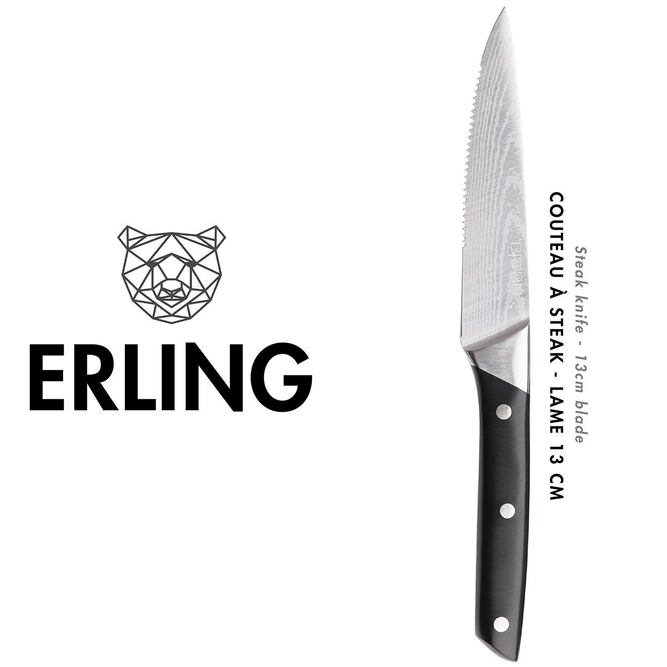Bjorn 6 Couteaux à steak Erling inox mat - 26x3x1 cm