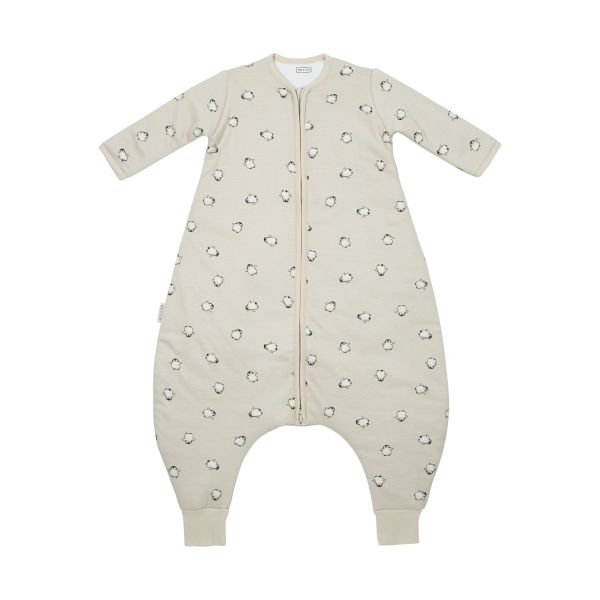 Meyco Baby Penguin baby winter slaapoverall jumper met vaste mouw - soft sand - 104cm