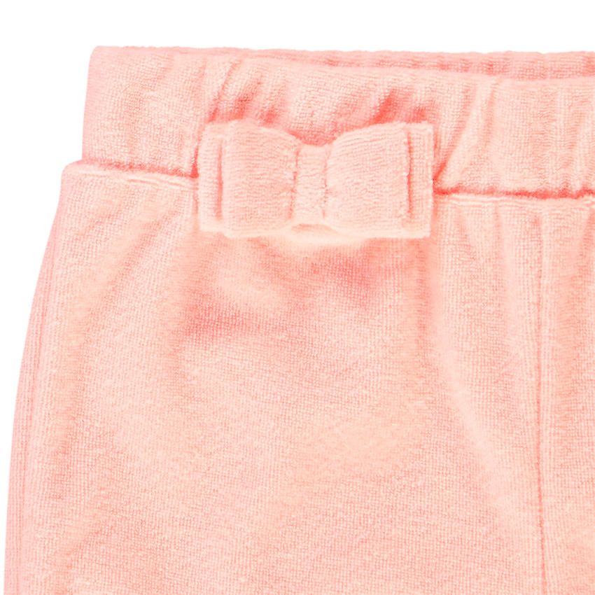 Short éponge uni pour bébé fille - Rose