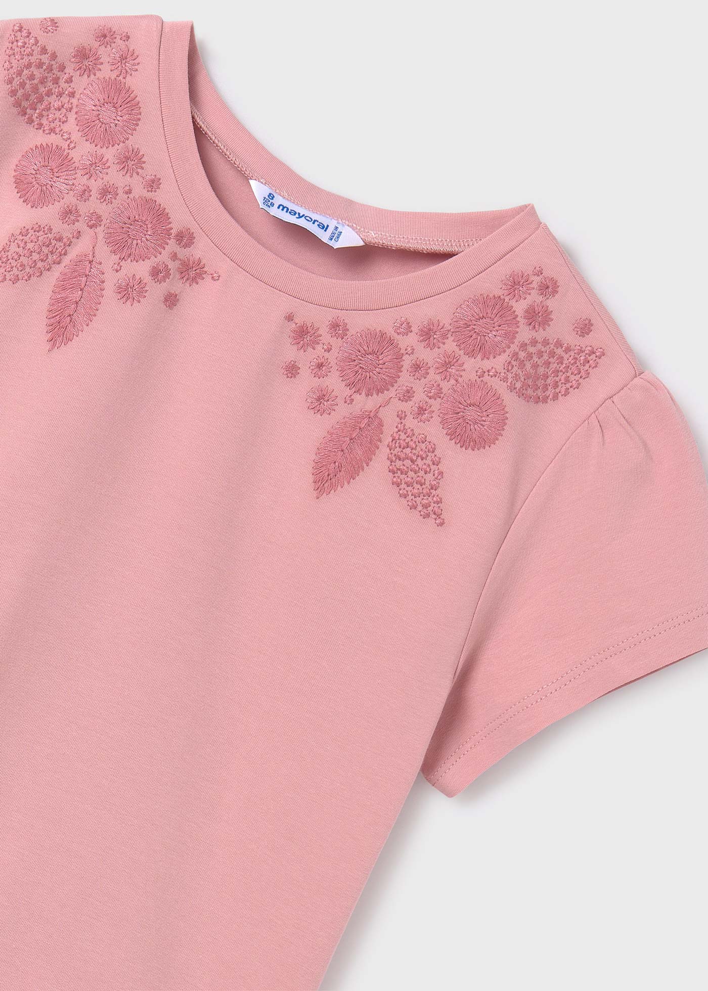 Camiseta floral bordada Quartz para meninas