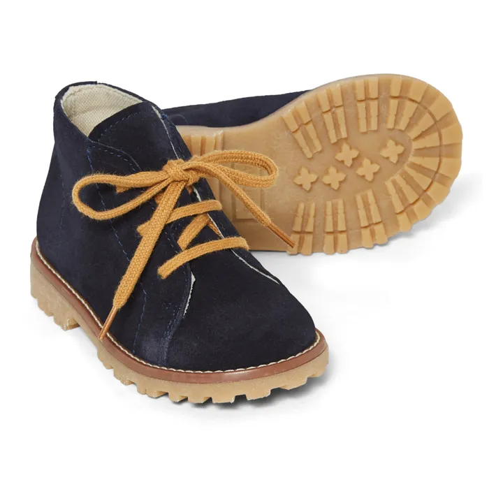 Angulus Bottines Lacets Suede | Bleu marine