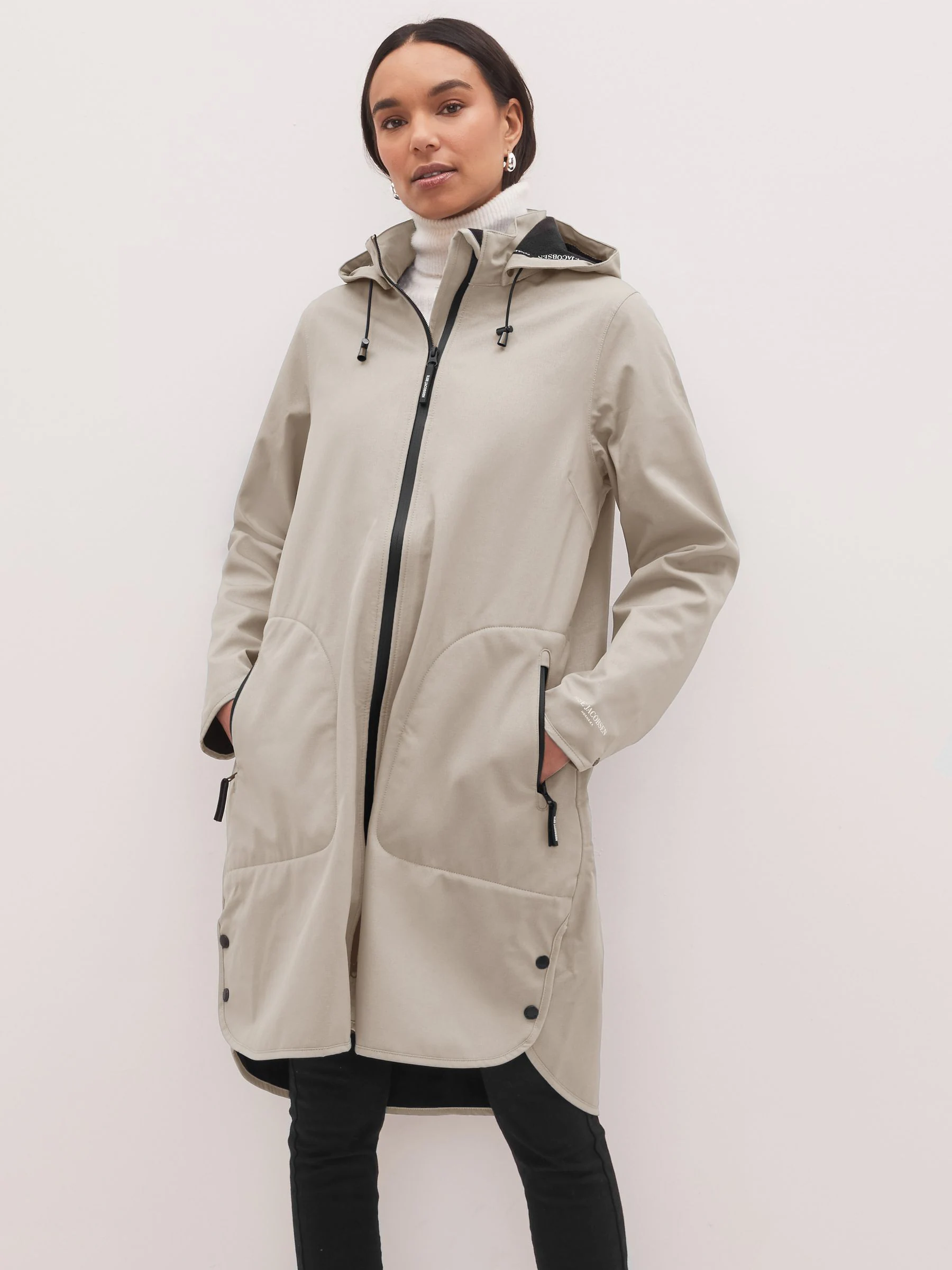 Crème - Ilse Jacobsen - Waterdichte A-lijn softshell regenjas