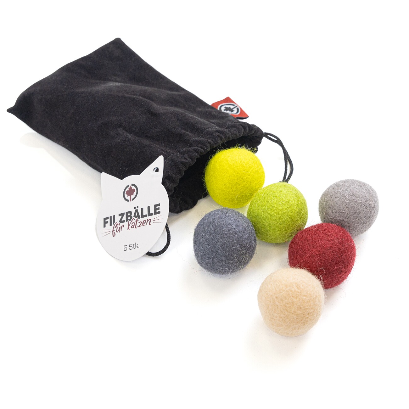 Canadian Cat Company Intelligenzspielzeug Filzbälle Ø 3 cm 6 Stk