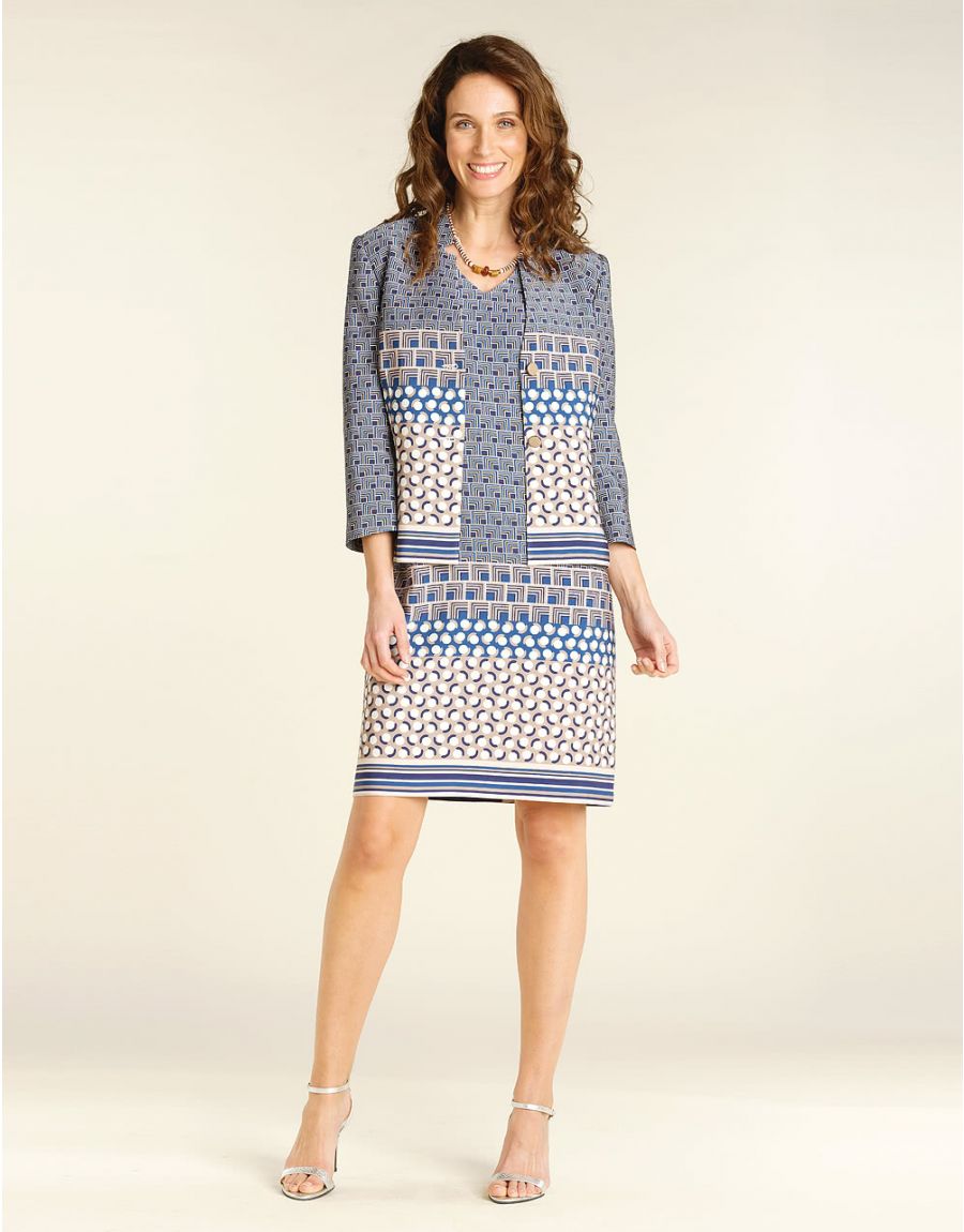 Robe bleue géométrique