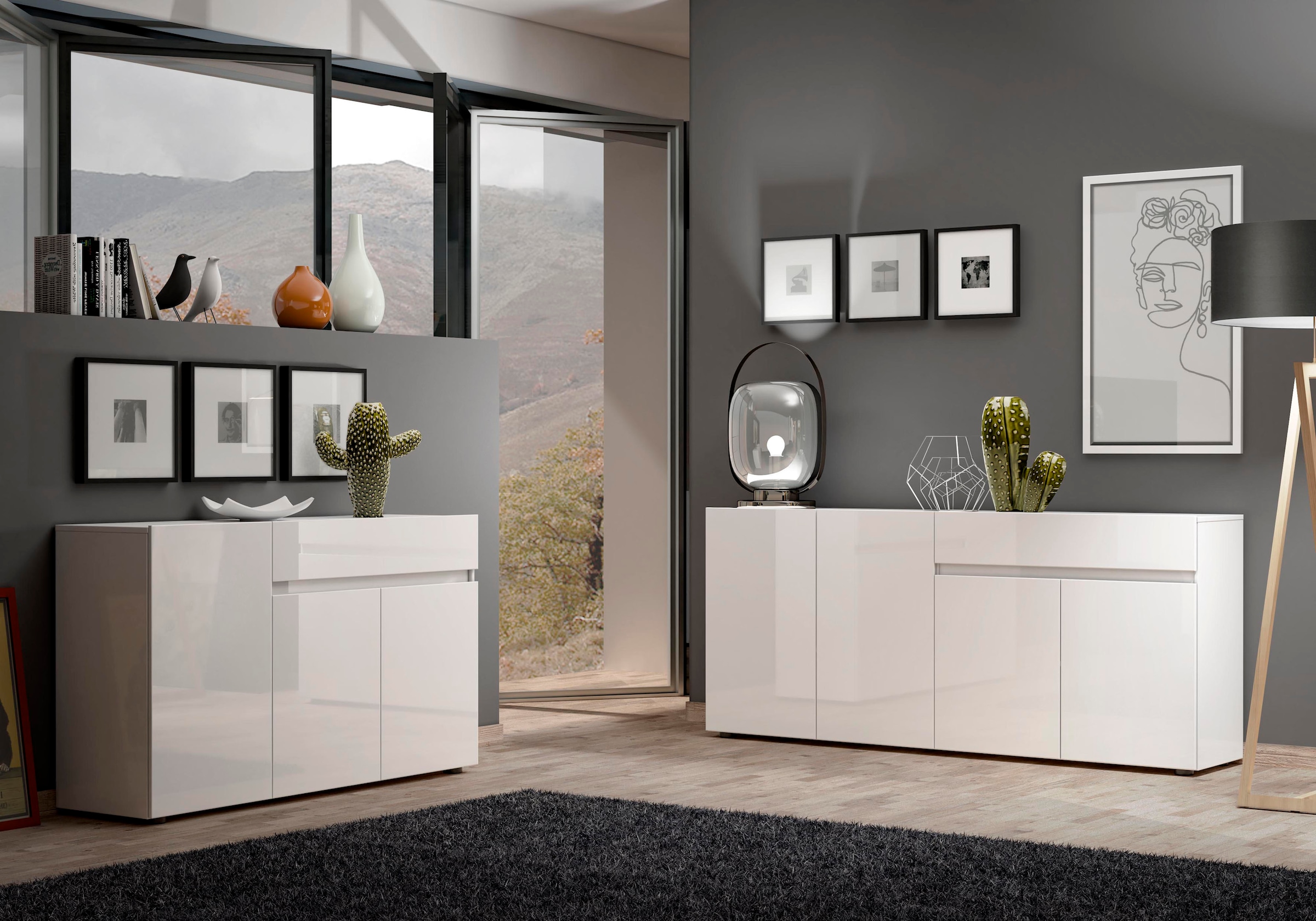INOSIGN Sideboard »Mister« Kommode, komplett Hochglanz Lackiert, B/H 135x80cm