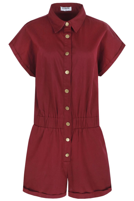 Fluresk paarse dames jumpsuit