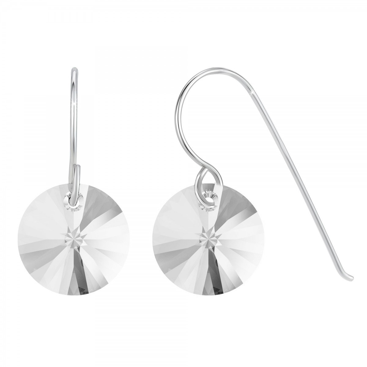 Boucles d'oreilles SC Crystal en Argent rhodié 925/1000 ornées de Cristaux scintillants