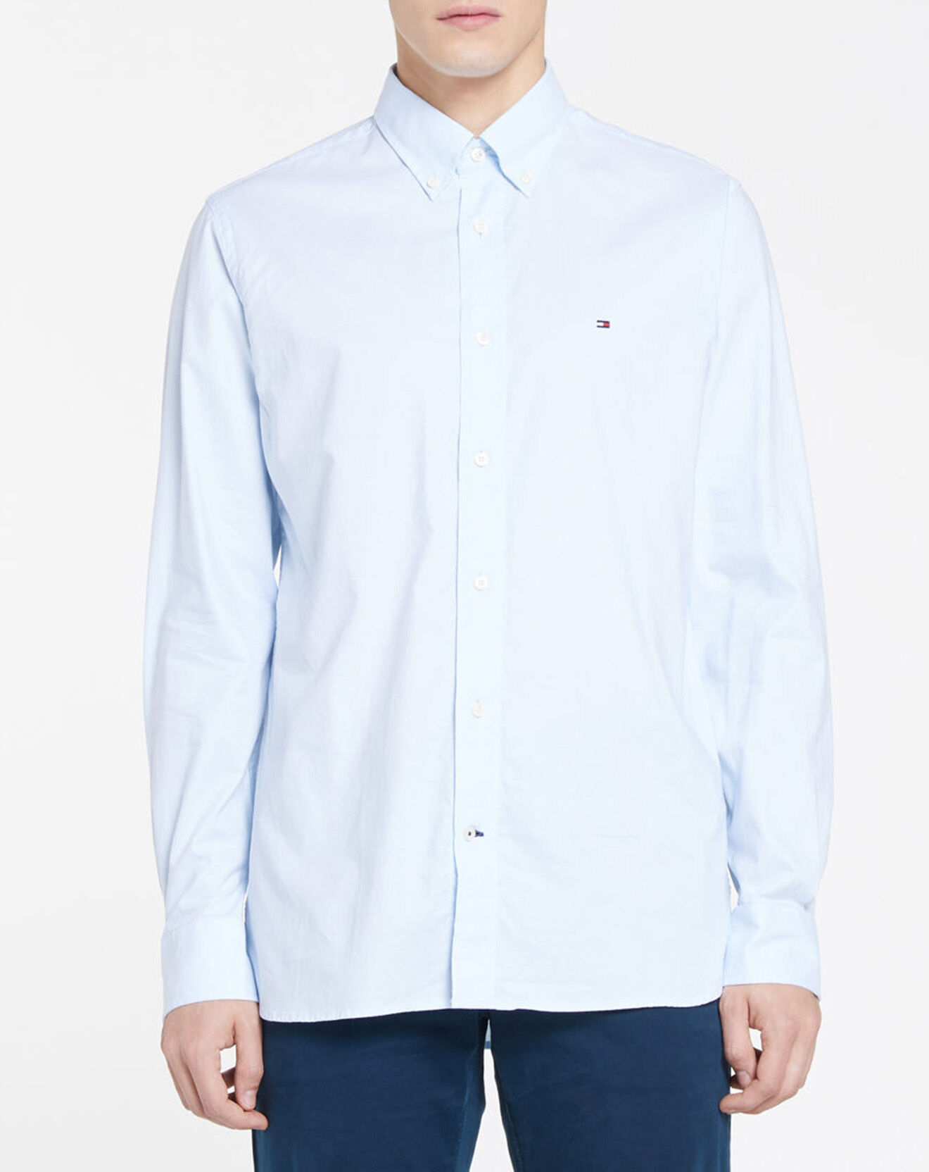 Tommy Hilfiger Chemise droite Refined Oxford Flex bleu clair