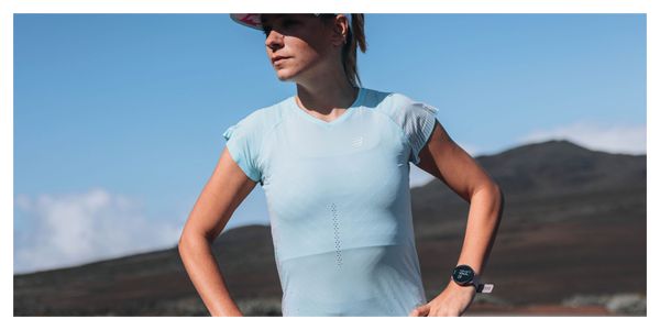 Maillot Manches Courtes Femme Performance SS Tshirt W Aqua Bleu