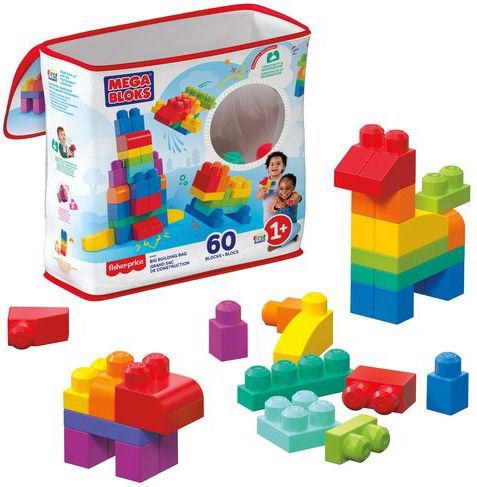 MEGA Bloks Grote bouwtas - 60 blokken - Classic bouwstenen