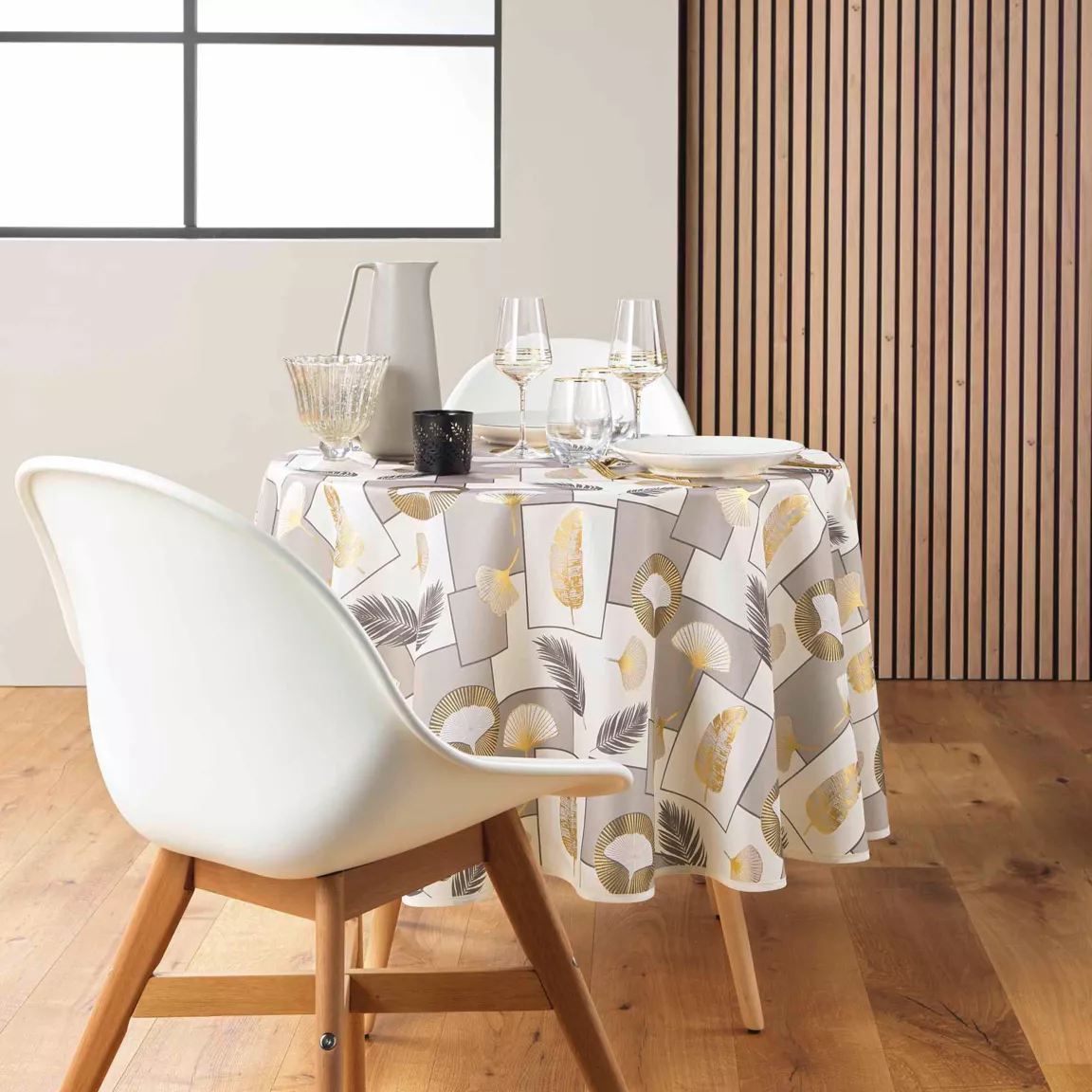 Nappe ronde anti tache (180 cm) Natane Beige