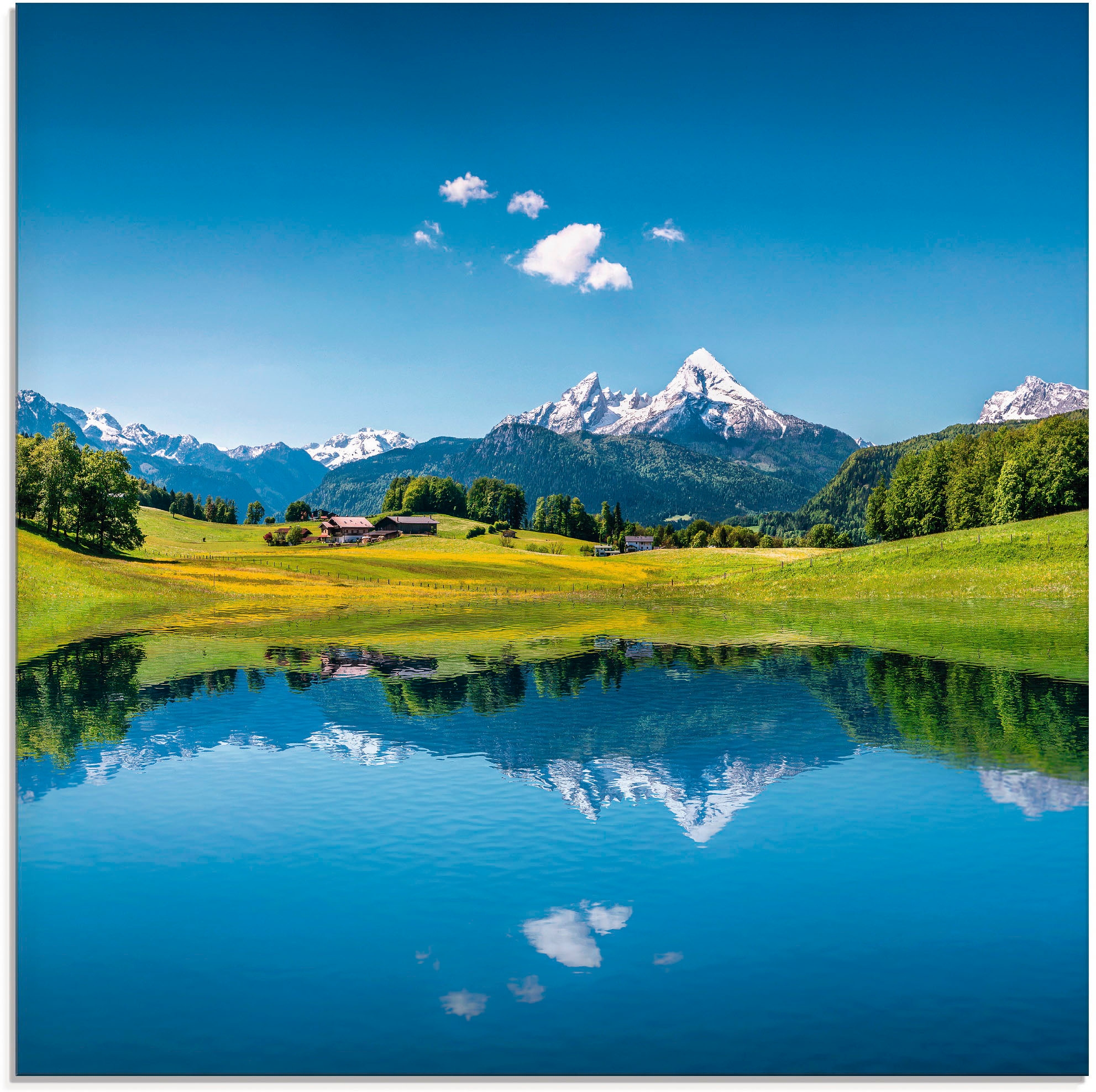 Artland Glasbild »Landschaft in den Alpen« Berge 1 Stk. tlg. in verschiedenen Grössen