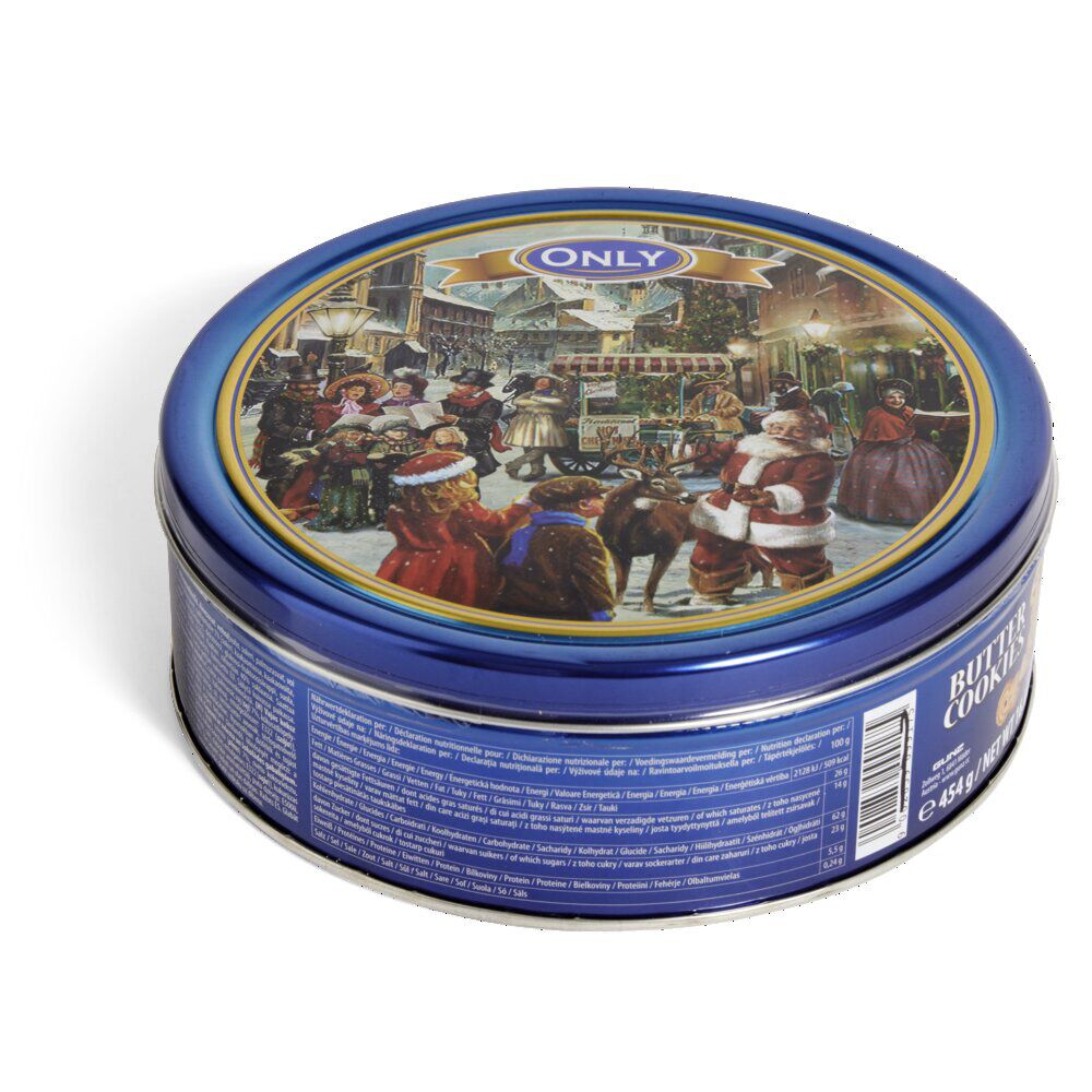 Biscuit au beurre dans une boite métal décor Noël 454Gr