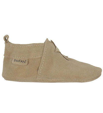 En Fant Leder-Krabbelschuhe - White Pepper m. Stern