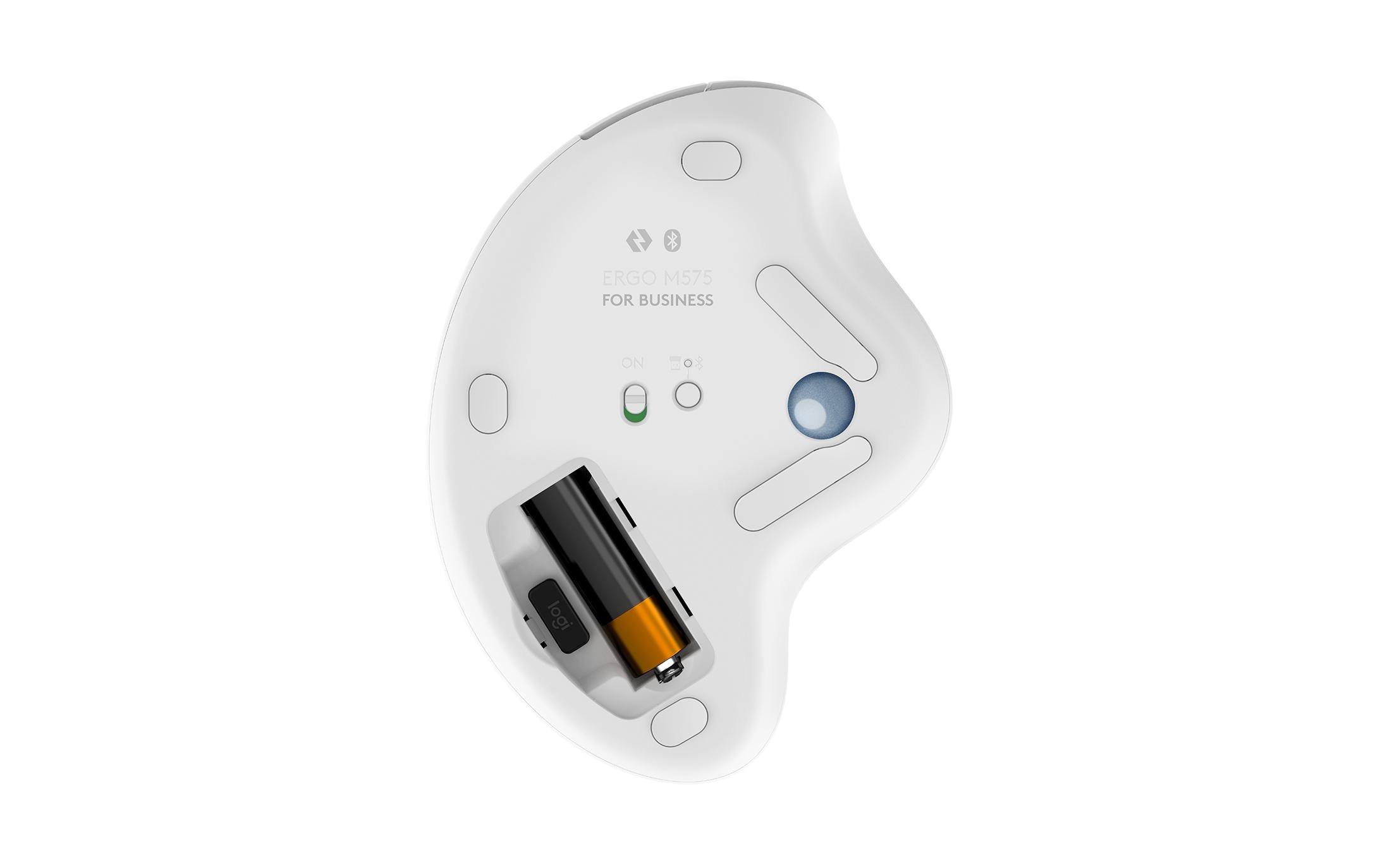 Trackball Ergo M575 for Business Off-whiteKabelloser, ergonomischer Trackball mit Logi Bolt Empfänger