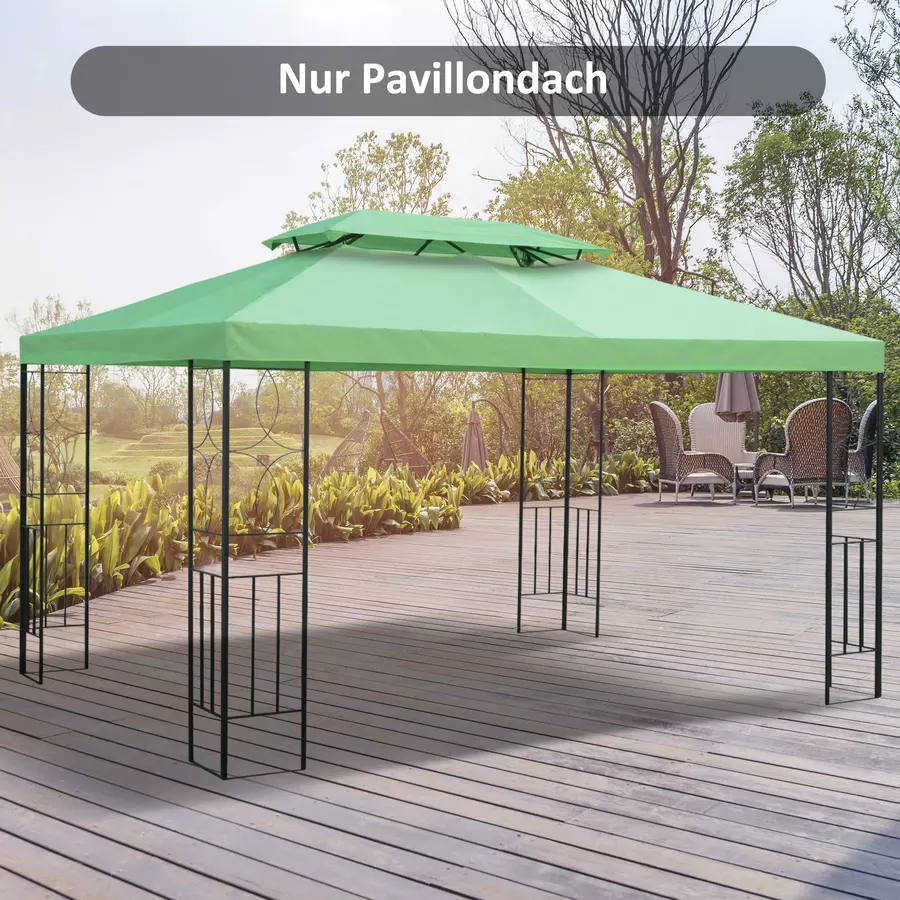Outsunny Pavillondach für 3 x 4 m Grundflächen grün