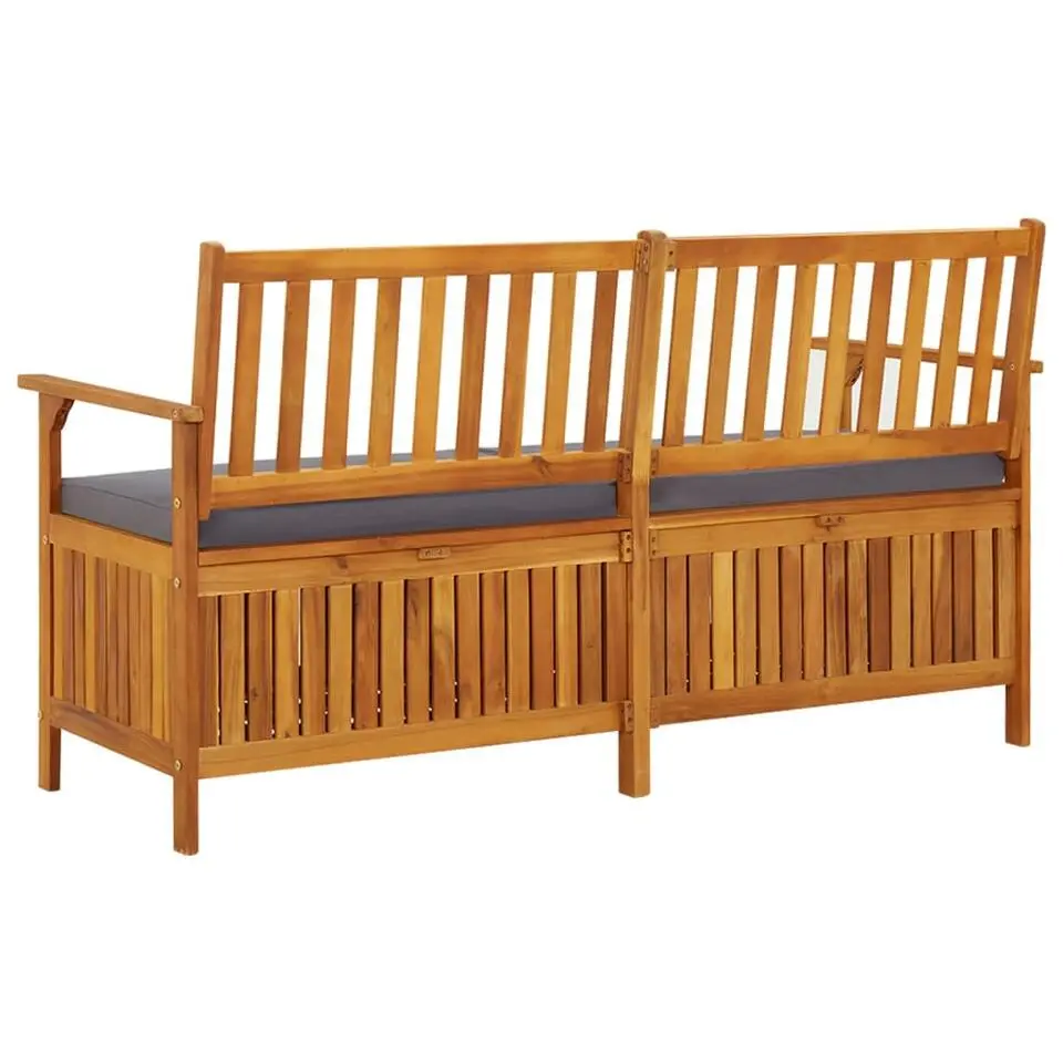 vidaXL - Bank - Grijs - Hout - 148 x 62 x 84 cm