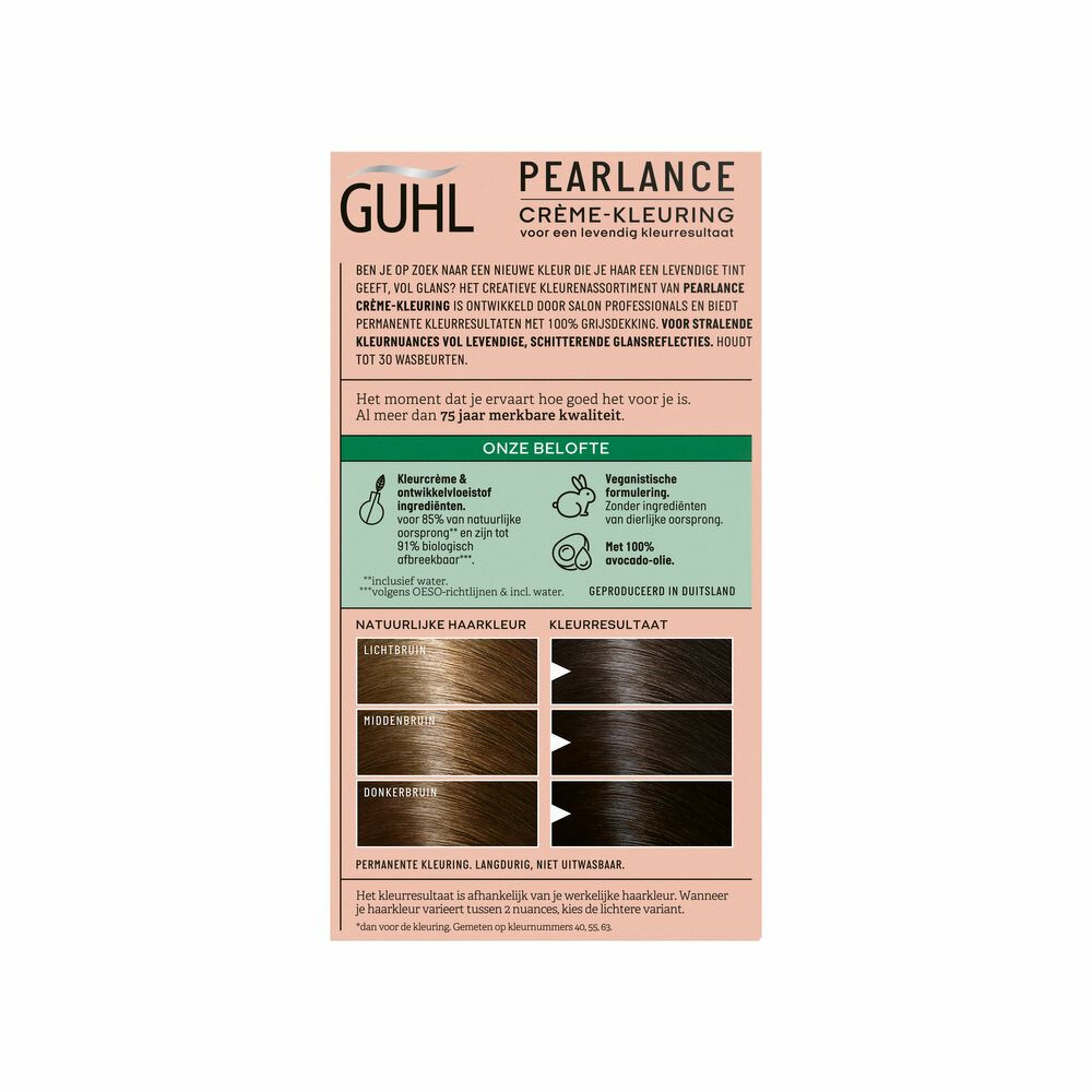 Guhl Pearlance Intensieve Crème-Haarkleuring 40 Middenbruin Brazil Nut117 ml