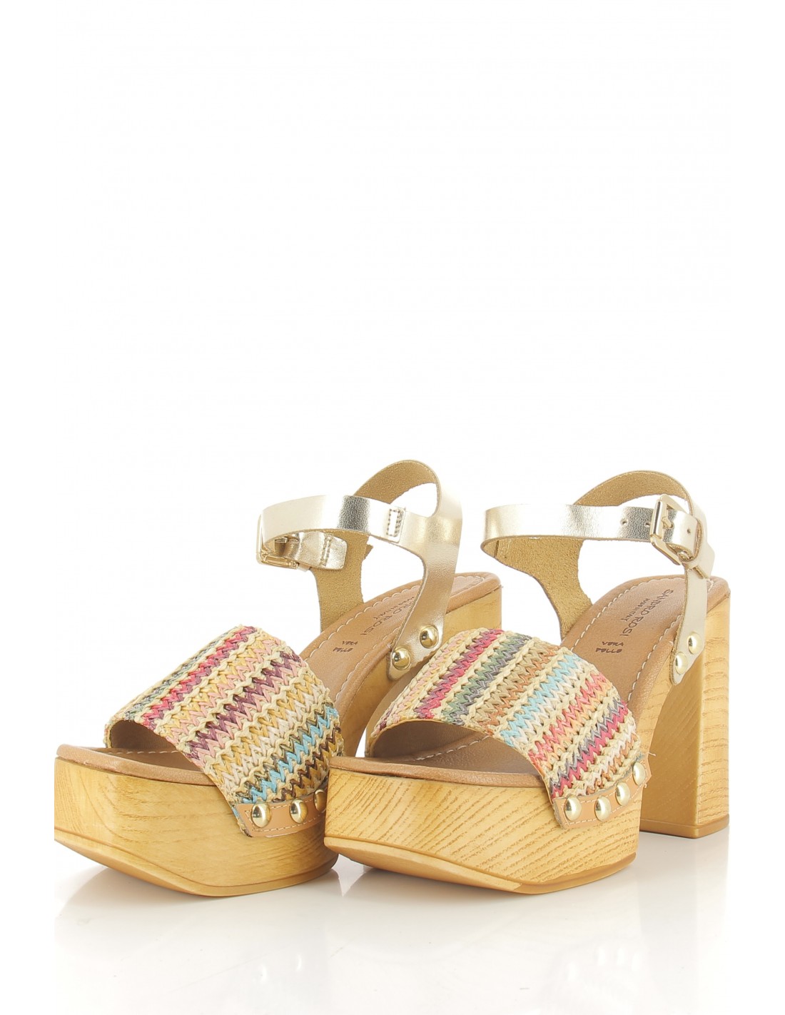 sandro rosi Sandales à Talons femme 8756 cuir multicolor/or