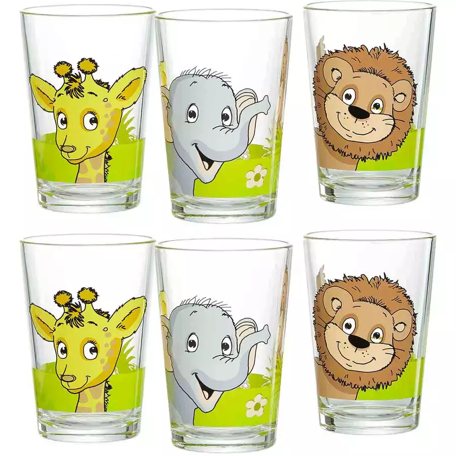 Ritzenhoff & Breker GmbH & Co. KG Kindergläser Dschungeltiere 205 ml 6er Set bunt