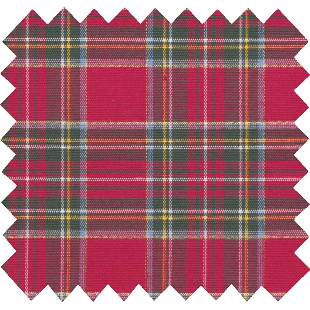 Tissu Coton Au Mètre Ex2261 Ecossais Rouge Lurex