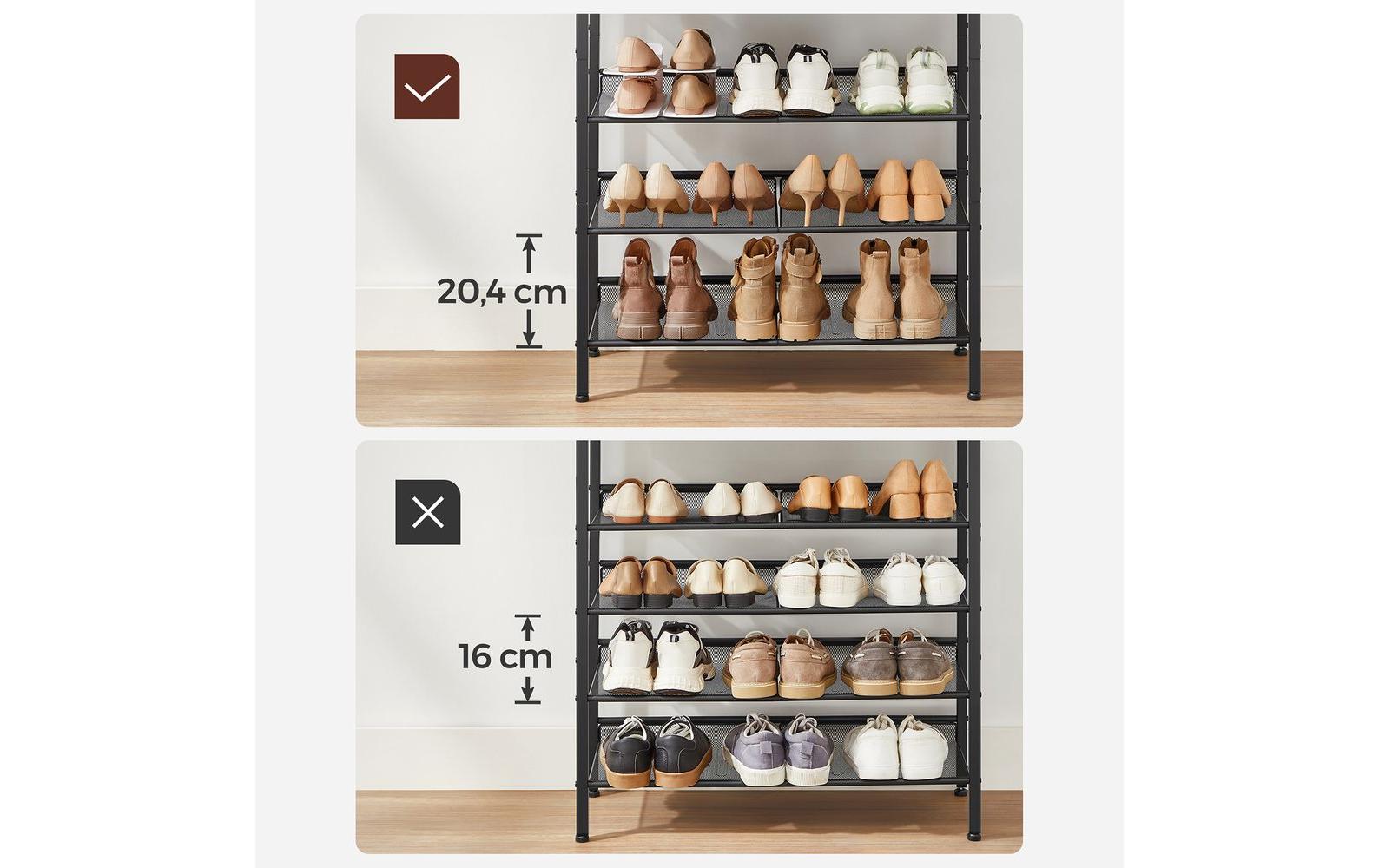 Schuhorganizer 75 x 93 cm, Braun/SchwarzSchuhgestell