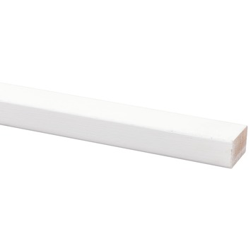 Lat hardhout geschaafd wit gegrond 28x44 mm 210 cm