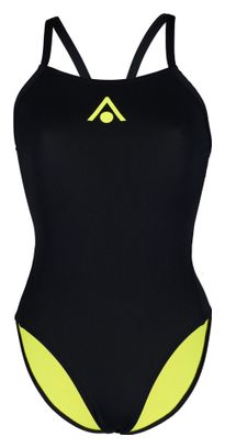 Maillot de Bain 1 Pièce Femme Aquasphere Essential Tie Back Noir Jaune
