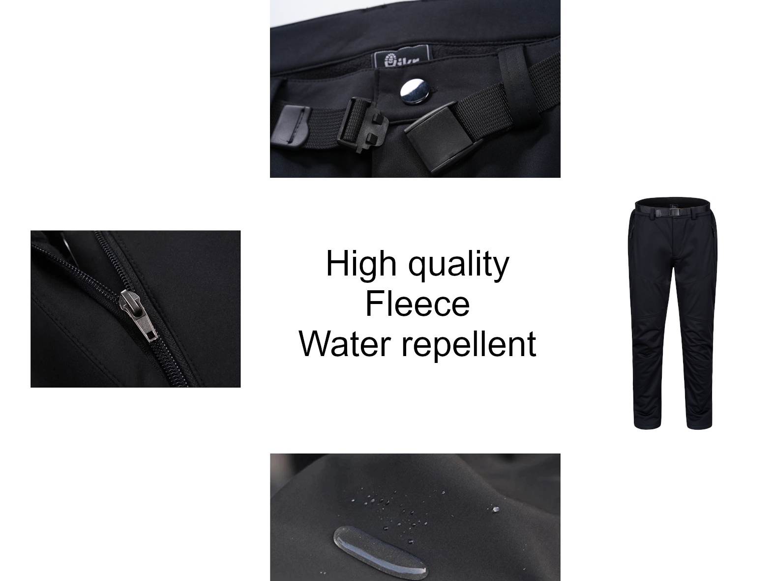 Hikr waterdichte heren wandelbroek - Black