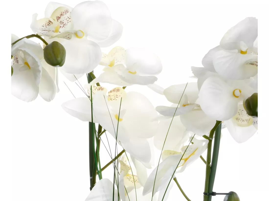 Plante artificielle Orchidée dans un pot en céramique blanche H 53 cm