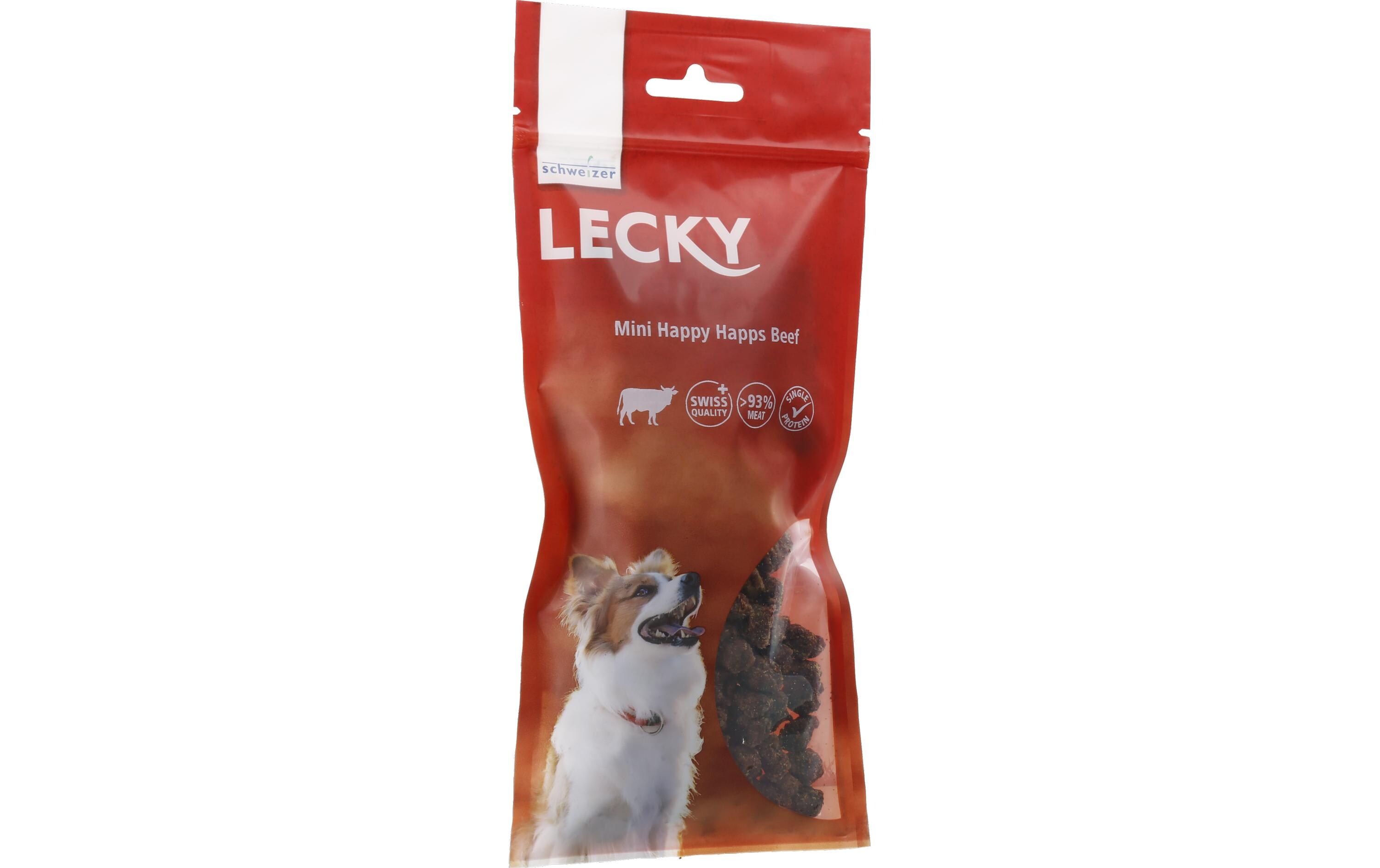 Happy Happs Beef Mini, 120 gWeiche, schonend getrocknete Snacks aus 93% Schweizer Rindfleisch.