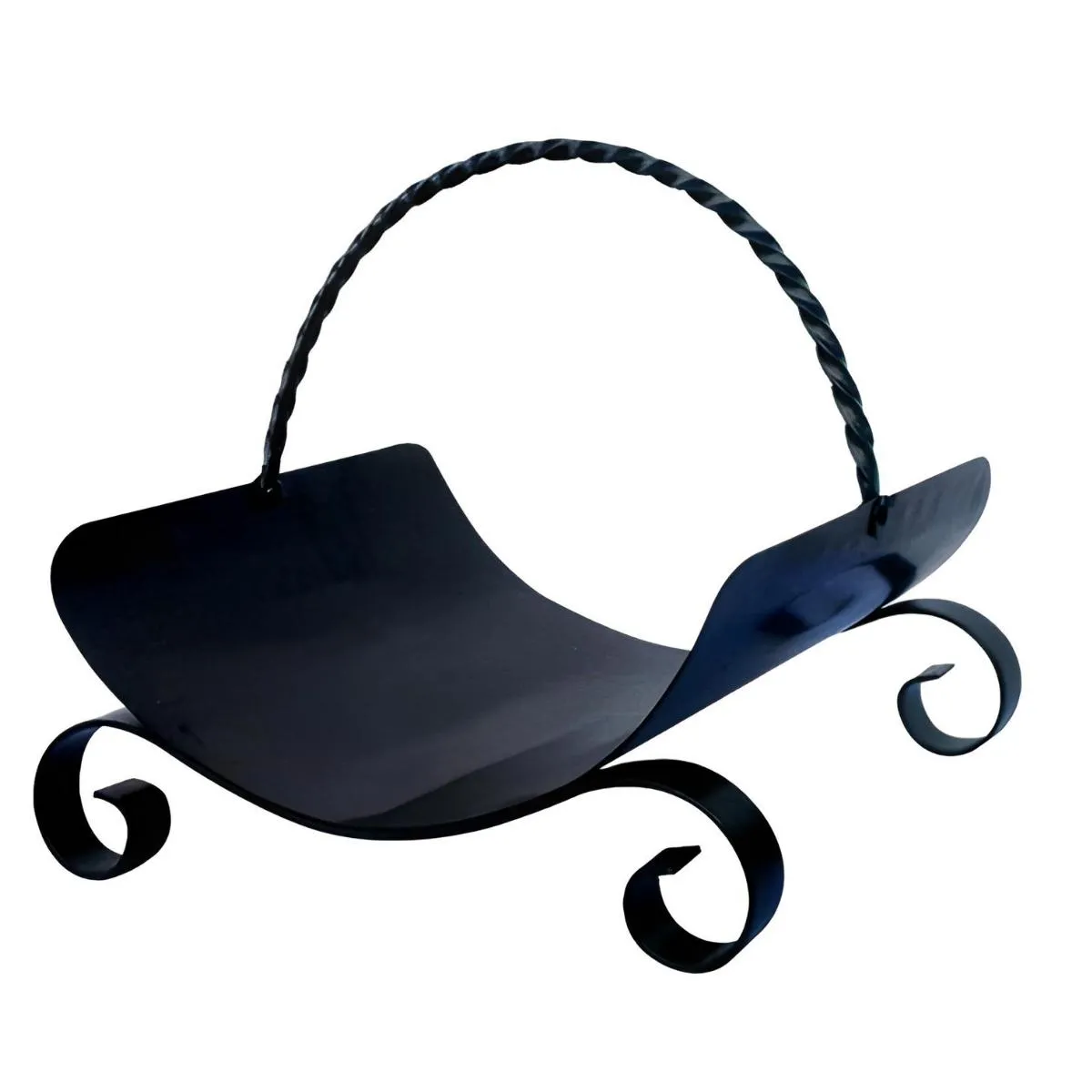 Visiodirect Panier à bûches Fer forgé - Noir