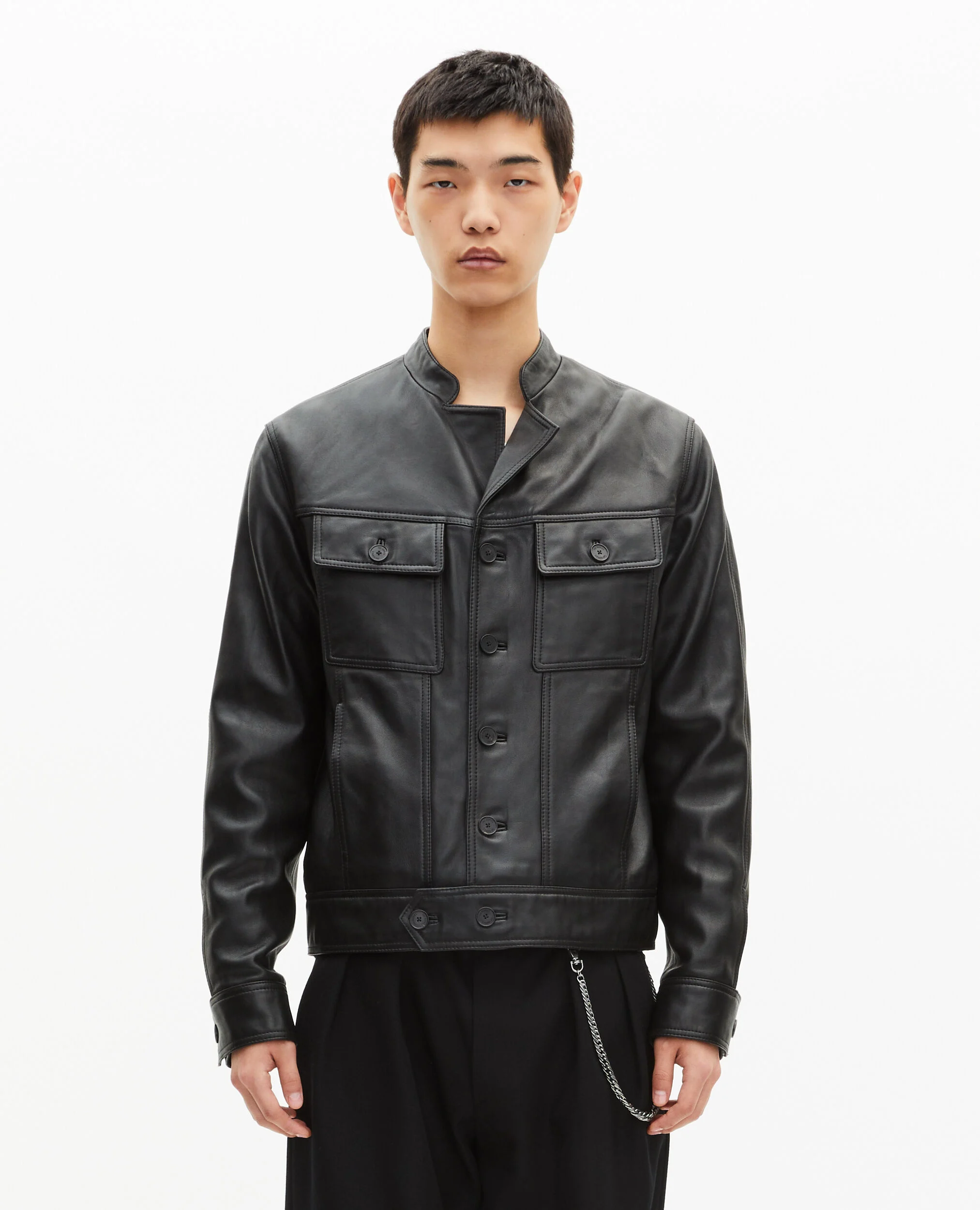 Veste en cuir noire