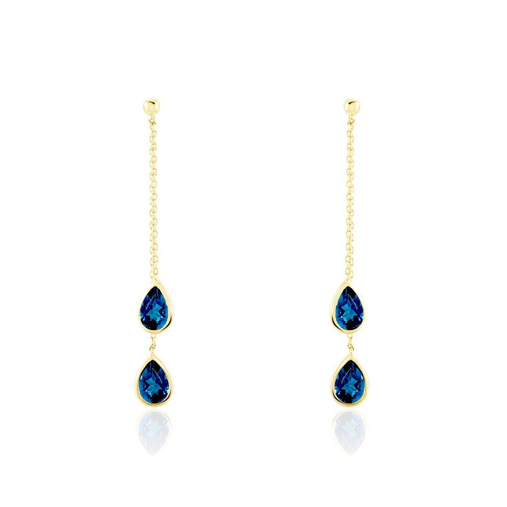 Boucles D'oreilles Pendantes Or Jaune Carlyn Topaze