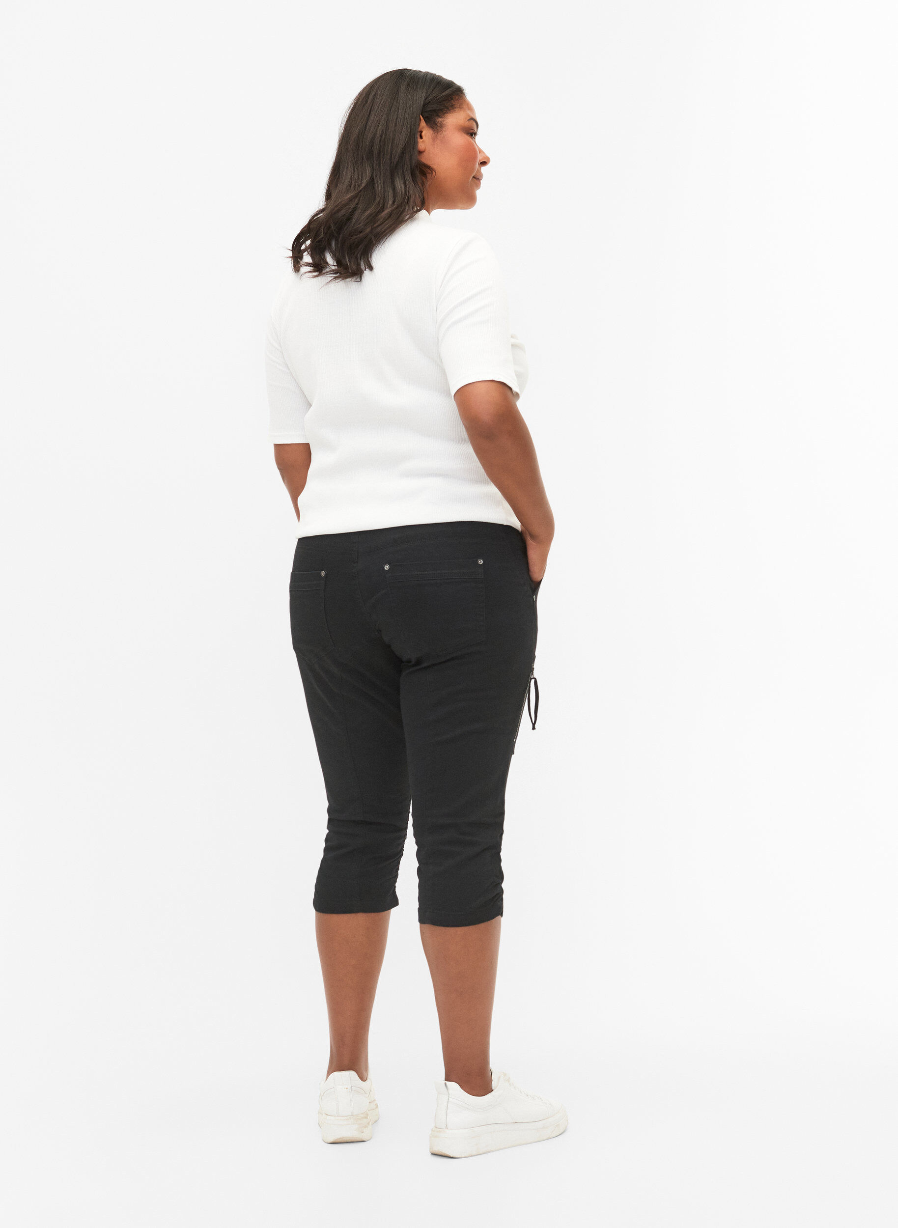 Slim fit capri jeans med lommer