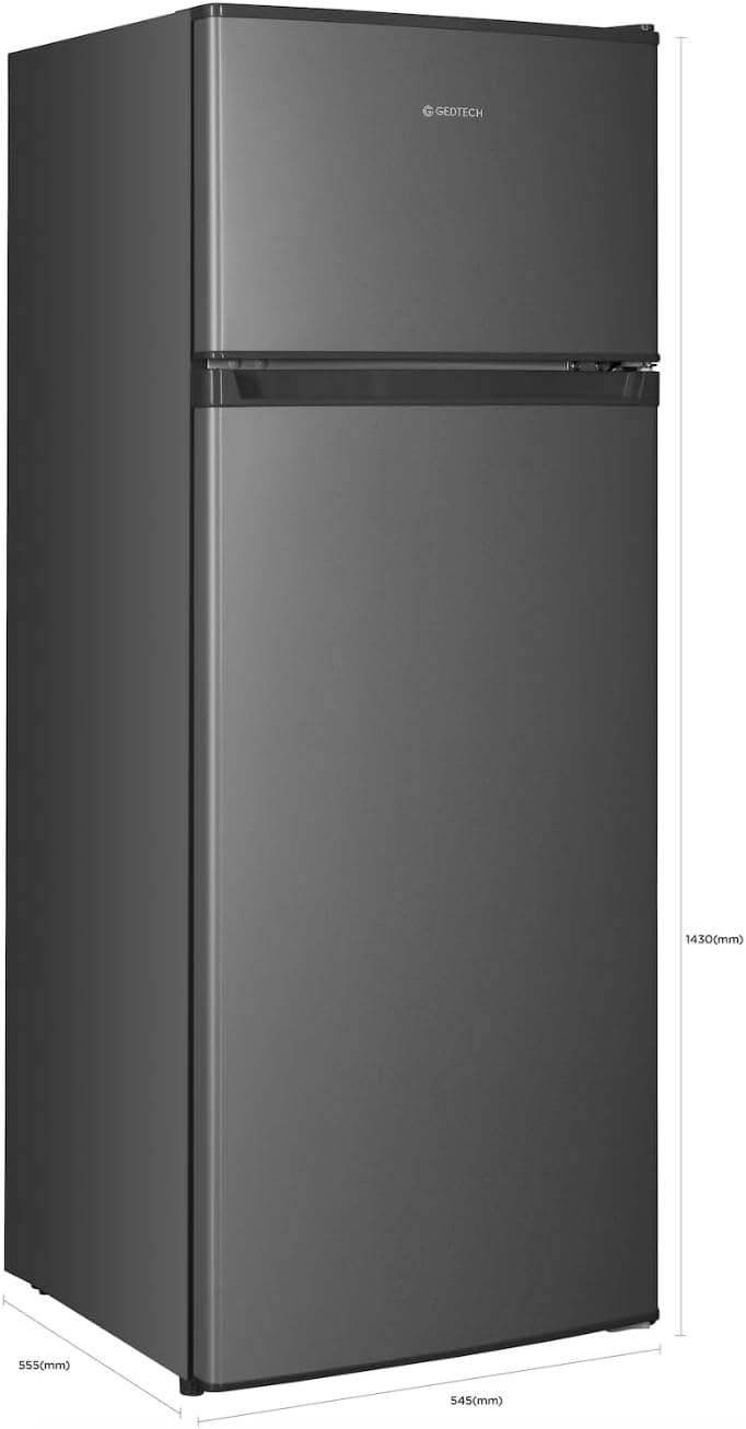 GEDTECH Refrigerateur congelateur haut - GE217DPSL Silver - capacité 217L - Classe E