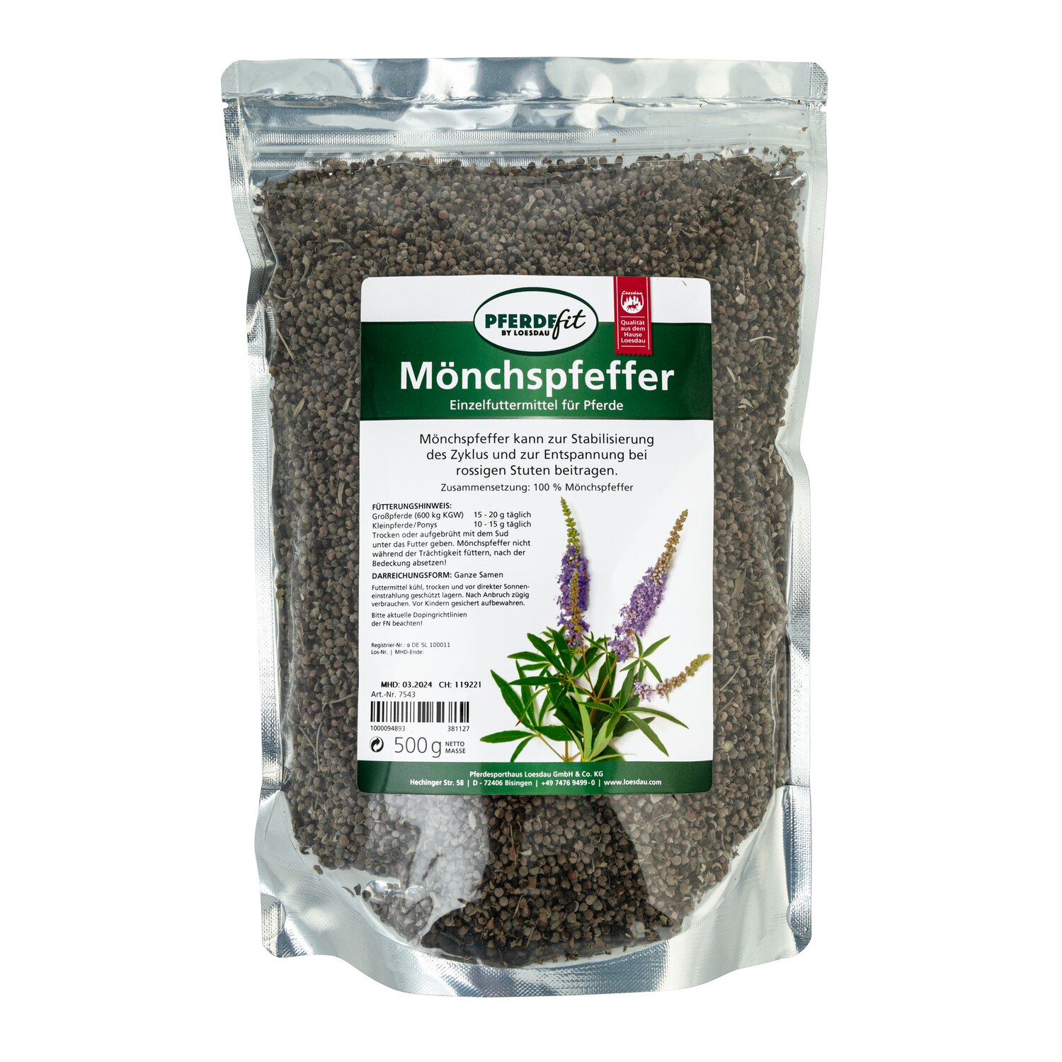 PFERDEfit by Loesdau Mönchspfeffer ganz  - 500 g