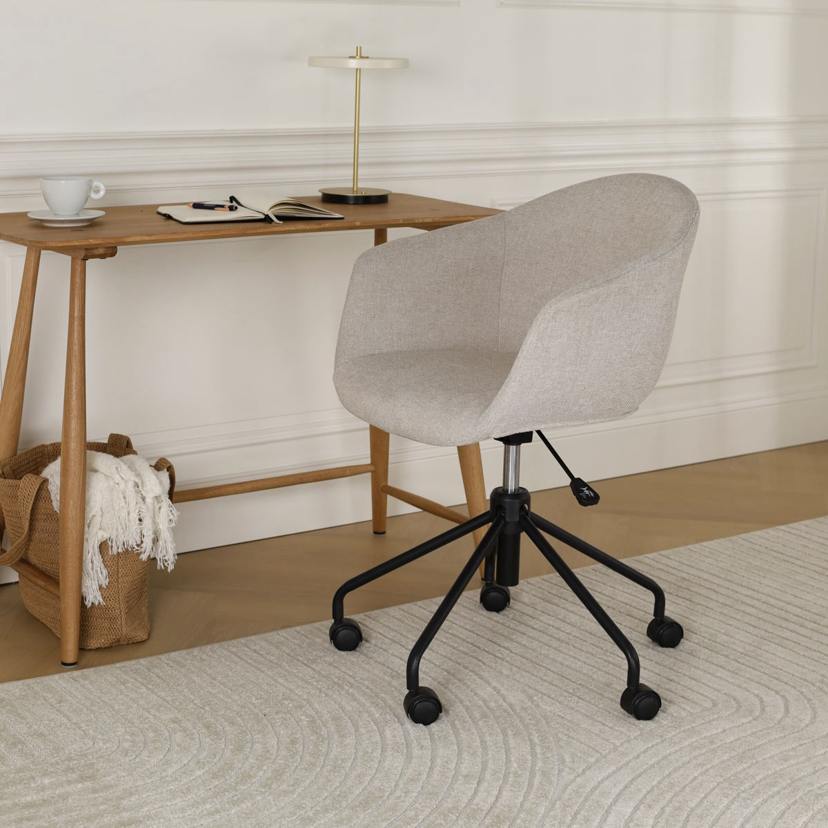 Bureaustoel Nout-Otis beige - zwart onderstel