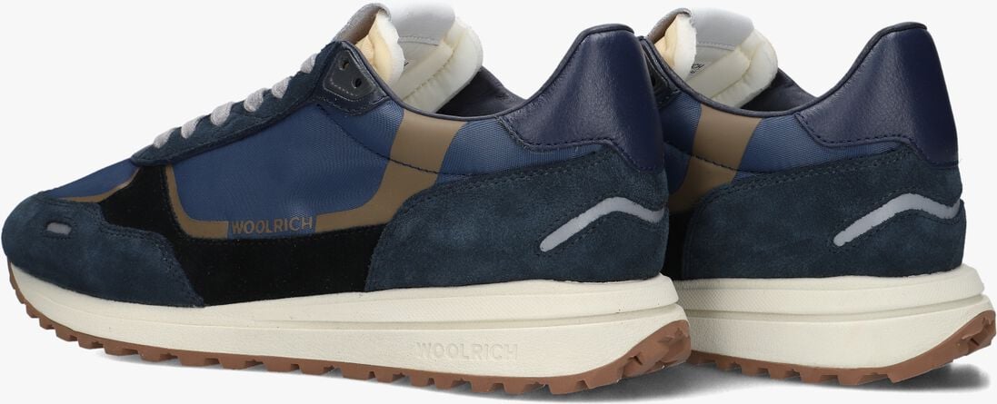 blauwe woolrich lage sneakers retro sneaker man camoscio