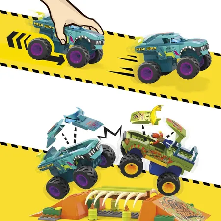 Hot Wheels MEGA Hot Wheels Monster Trucks Mega-Wrex Knochen Crash Stuntbahn